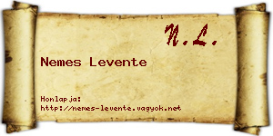 Nemes Levente névjegykártya